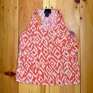 Cynthia Rowley Coral/White Tank Size Large
